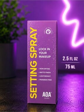 AOA Studio Purple Setting Spray – Lock & Matte Finish